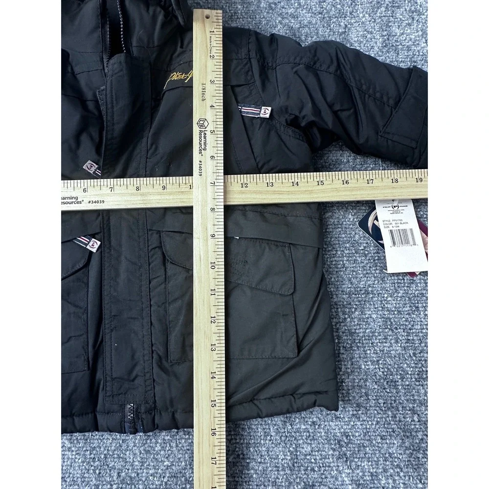 Phat Farm Vintage Black Parka Jacket Fur Hood Winter Toddler Baby Size‎ 6-12M